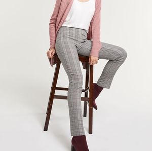 Reitmans Iconic Plaid Grey/Gold Straight pants - US 0